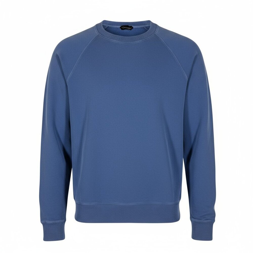 TOM FORD Men's Knit Sweatshirt Blue Size 52 Cotton